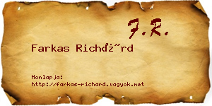 Farkas Richárd névjegykártya